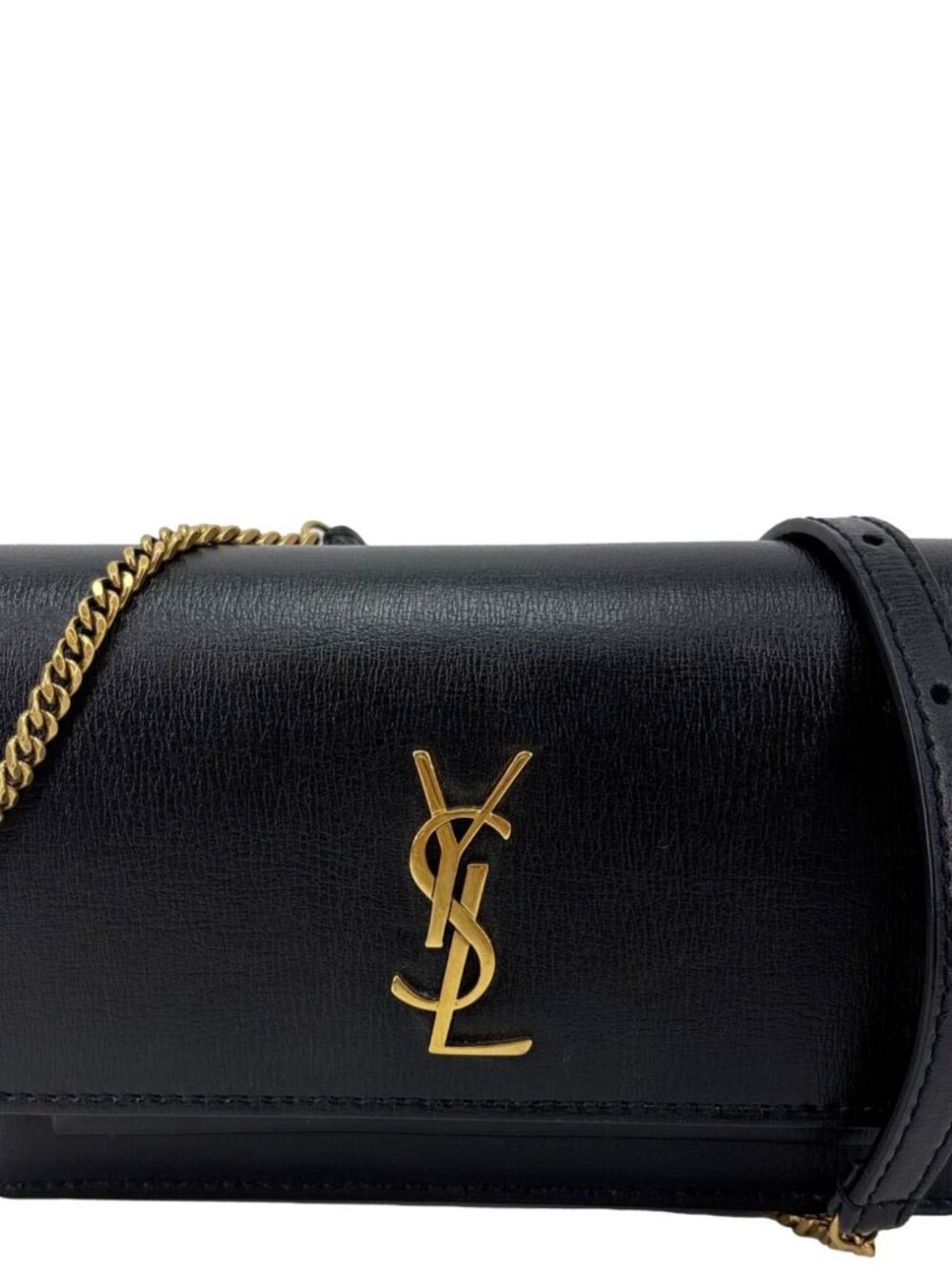 Saint Laurent YVES Monogram Sunset Mini Leather Crossbody Bag Black